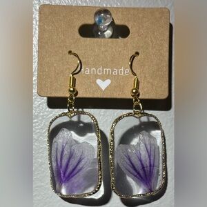 Handmade Purple and Gold Earrings